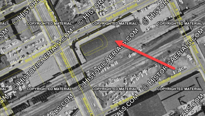 Great Lakes Bowling Centre - 1957 Aerial (newer photo)